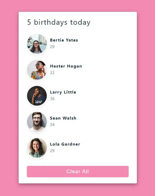 Birthday Reminder App with React